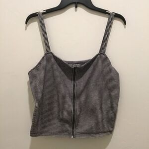 American Eagle black checkered crop top tank, LNC, XXL